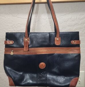 Andantini Moda Italiana Black Leather Messenger Shoulder Bag